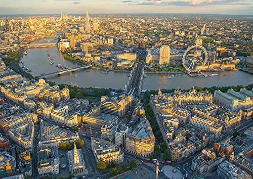 The Art Group Jason Hawkes (London Evening) -Canvas Print 85 x 120cm, Wood, Multi-Colour, 85 x 120 x 1.3 cm