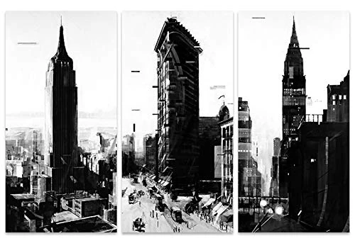 The Art Group New York Series Wessel Huisman Canvas Print, Wood, Multi-Colour, 10 x 150 x 1.3 cm