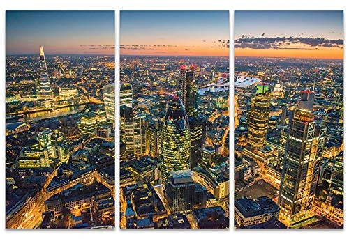 The Art Group London at Night Jason Hawkes Canvas Print, Wood, Multi-Colour, 10 x 150 x 1.3 cm