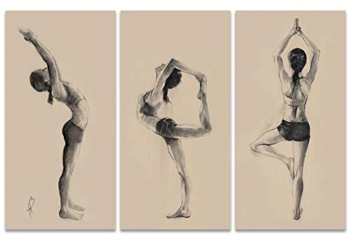 The Art Group "Yoga Series Hazel Bowman Canvas Print, Multi-Colour, 10 x 150 x 1.3 cm