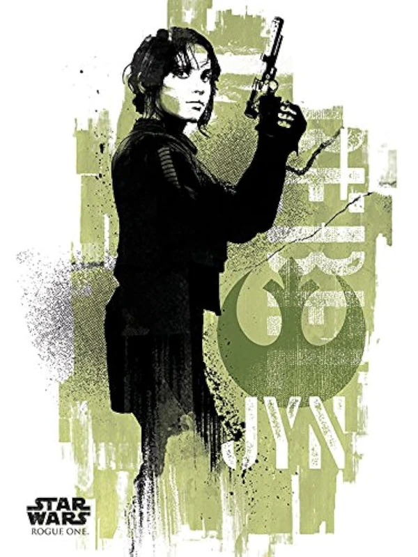 Pyramid International "Jyn Grunge Star Wars Rogue One Canvas Print, Multi-Colour, 60 x 80 cm