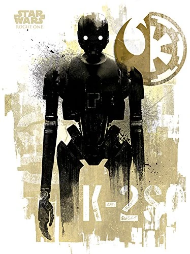 Pyramid International "K-2S0 Grunge Star Wars Rogue One Canvas Print, Multi-Colour, 60 x 80 x 1.3 cm