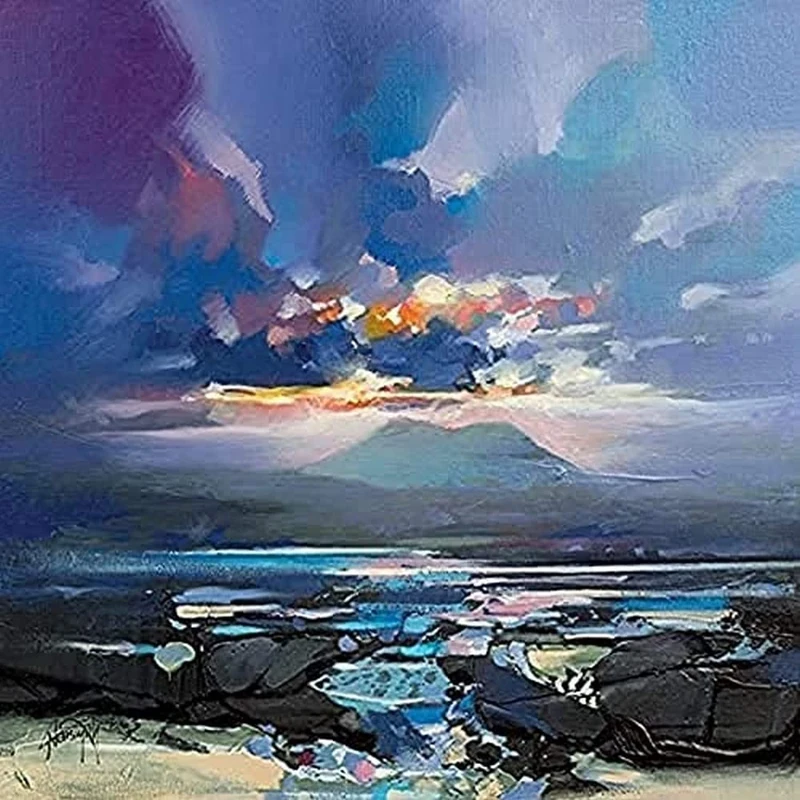Art Group WDC98212 The West Coast Blues III Scott Naismith Canvas Print, Wood, Multi-Colour, 85 x 85 x 1.3 cm