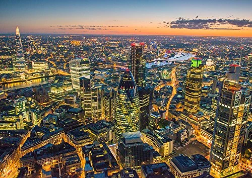 The Art Group Jason Hawkes (London at Night) -Canvas Print 85 x 120cm, Wood, Multi-Colour, 85 x 120 x 1.3 cm