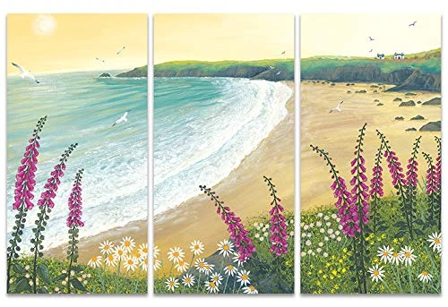 The Art Group "Dawn Over Foxglove Bay Jo Grundy Canvas Print, Multi-Colour, 10 x 150 x 1.3 cm