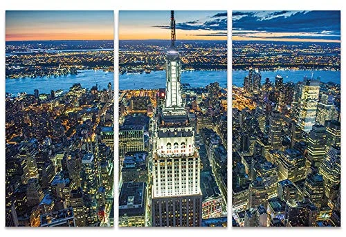 The Art Group Empire State Building at Night Jason Hawkes Canvas Print, Wood, Multi-Colour, 10 x 150 x 1.3 cm