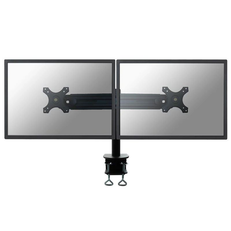 Newstar FPMA-D700D Tilt/Turn/Rotate Dual Desk Mount (clamp) for two 19-30" Monitor Screens, Height Adjustable - Black