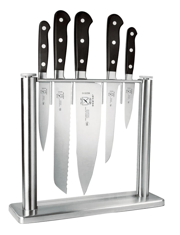 Mercer Culinary M23500 Renaissance 6-Piece Forged Knife Set, Tempered Glass Block, Stainless Steel, Multi-Colour