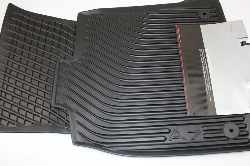 Audi 4G8061501041 Rubber Floor Mats Front Black A7 Pack of 2