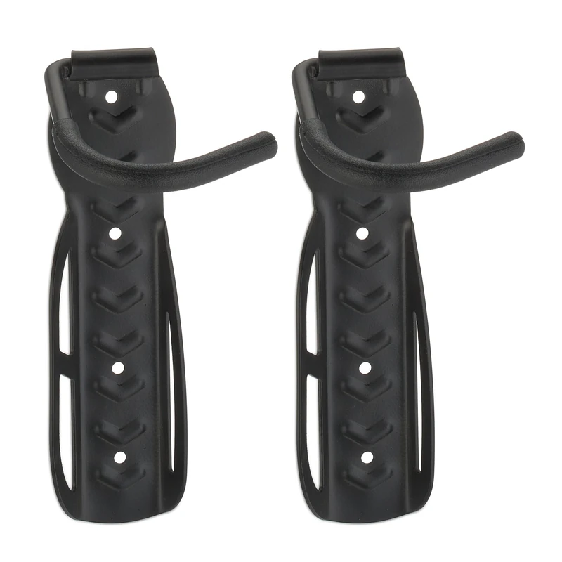 Relaxdays Set of 2 Bicycle Holders, Wall-Mount, For Bike Wall Storage, Tyre Holders, Black