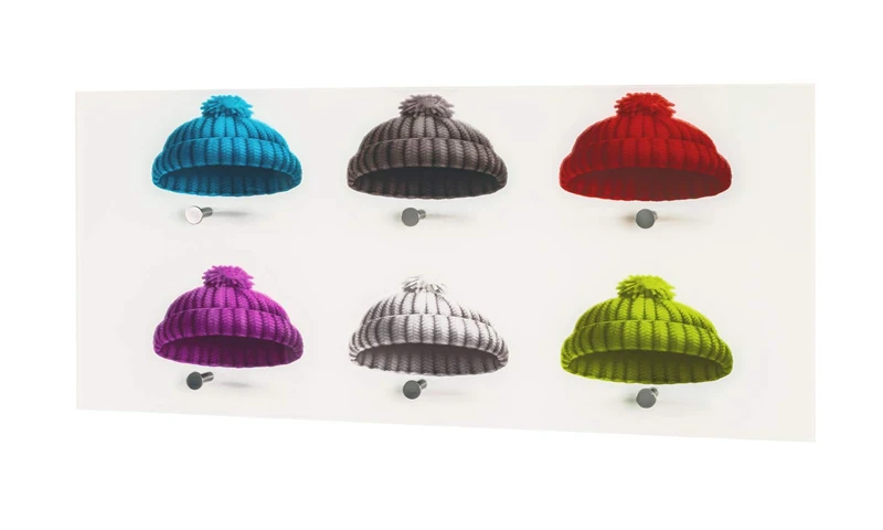 HAKU Wardrobe Stainless Steel Look, Motif, Metal, Tempered Glass - Dim.: W 90 cm X H 40 cm X D 5 cm, Style: Modern