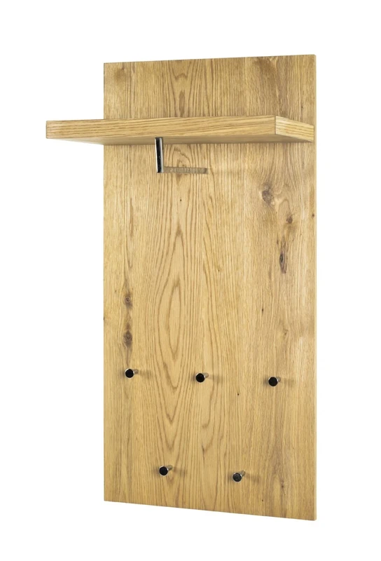 HAKU Möbel Wardrobe Chrome, Oak, Mdf, Metal, Honeycomb Panel Real Wood Veneer - Size: W 49 cm X H 100 cm X D 31 cm, Style: Modern