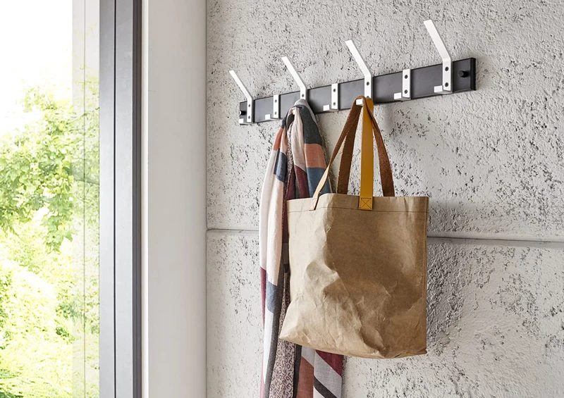 HAKU Möbel Wardrobe Alu, Black, Aluminum, Metal - Size: W 70 cm X H 14 cm X D 8 cm, Style: Modern