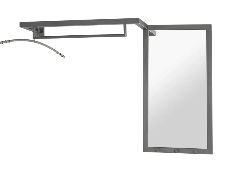 HAKU Möbel Wardrobe Anthracite, Metal, Mirror - Size: W 108 cm X H 75 cm X D 26 cm, Style: Modern