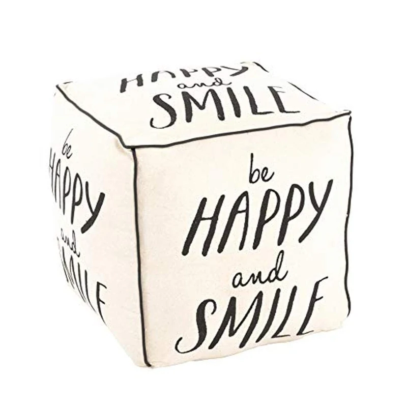 HAKU Möbel Pouf Motif, Vintage, Fabric - Size: W 48 cm X H 47 cm X D 48 cm, Style: Industrial