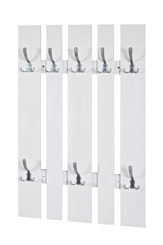 HAKU Möbel Wardrobe Stainless Steel Look, White, Mdf, Metal - Size: W 65 cm X H 100 cm X D 9 cm, Style: Modern
