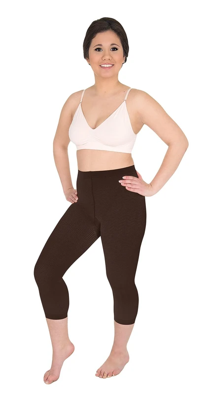 Solidea Corsaro Mocha - 15/21 mmHg Silver Wave Capri Leggings