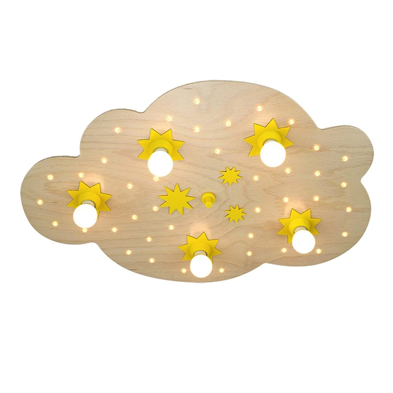 Elobra Ceiling Light Star Cloud, Natural Beech 125625