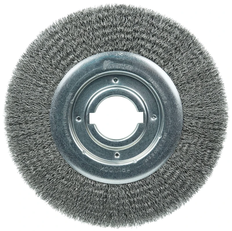 Weiler 06160 10" Medium Face Crimped Wire Wheel .014" Steel Fill, 2" Arbor Hole, Made in the USA