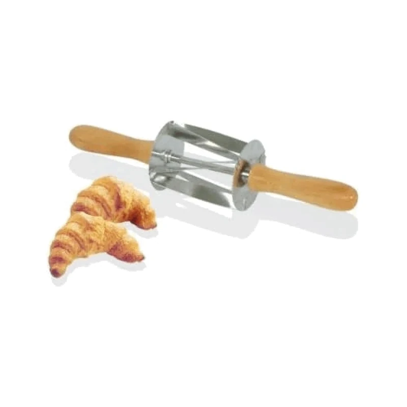Tellier Mini Croissant Roller Cutter with Wooden Handle St/St 345x75x75mm