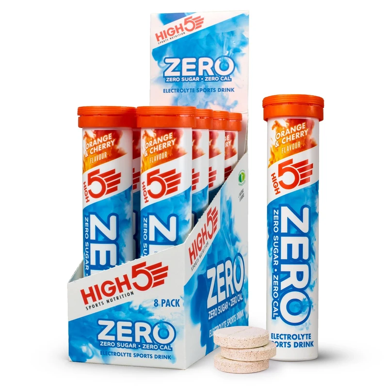 HIGH5 ZERO Electrolyte Tablet - Hydration Tablets Enhanced with Vitamin C - 0 Calories & Sugar Free - Boost Hydration, Performance & Wellness - Orange & Cherry, 160 Tablets (20x, Pack of 8)
