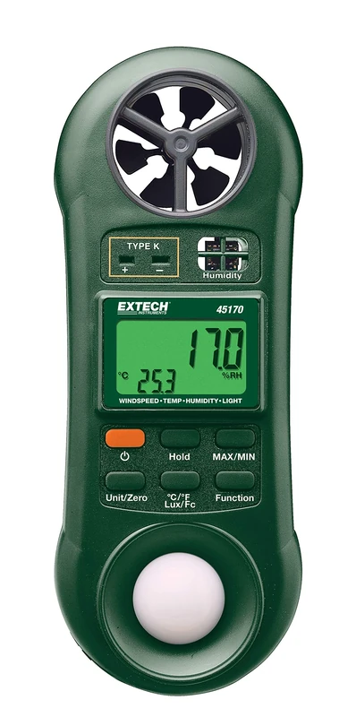 Extech 45170 Four in One Environmental Meter (Hygro-Thermo-Anemometer-Light)