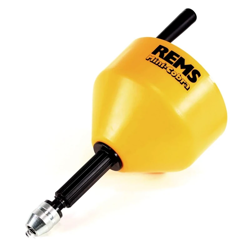 Rems Mini-Cobra 170010 R Pipe Cleaning Device for Manual and Electric Operation for Pipes Diameter 20-75 mm with Hand Crank Hexagonal Socket for Drill/Screwdriver