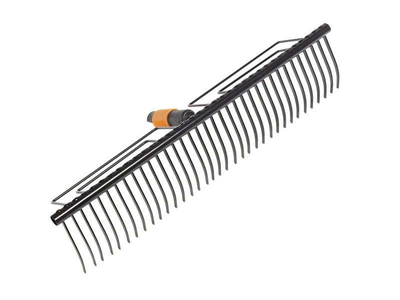 Fiskars QuikFit Gather Rake, With 35 Tines, Tool Head, Width: 57 cm, Hardened Steel Tines, Black, 1000656