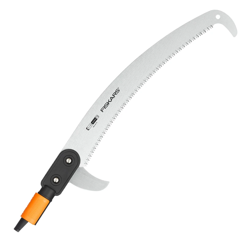 Fiskars Curved Saw For Reaching Higher Branches, Tool Head, Length: 55 cm, Hardened Steel Blade, Black/Orange, QuikFit, 1000691