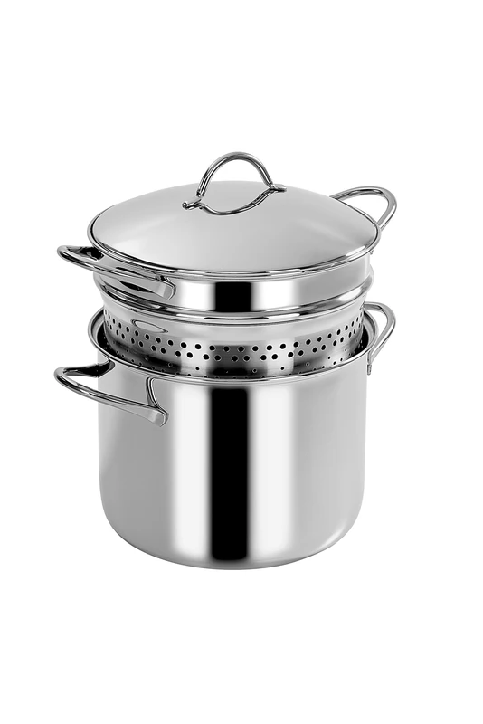 Barazzoni Spa, Spaghettiere with Bottom ø22 cm, Capacity 6 lt, Stainless Steel 18/10, Made in Italy