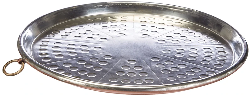 Pentole Agnelli COCU43/334 Tinned Copper Conical Baking Tin with Rim, Height 2 cm, Diameter 34 cm