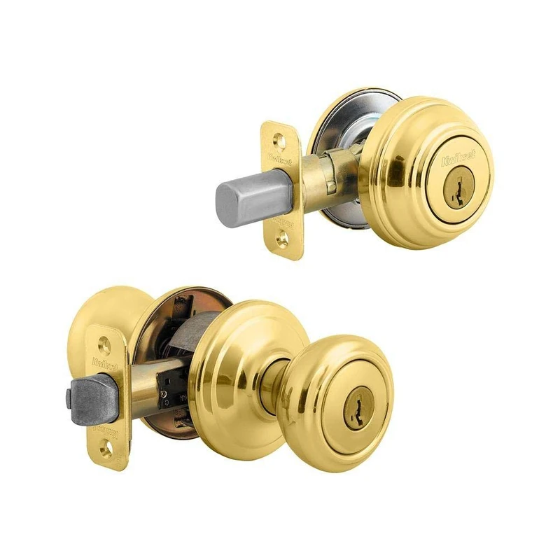 Kwikset 991 Cameron Entry Knob and Single Cylinder Deadbolt Combo Pack Featuring SmartKey® in Satin Nickel