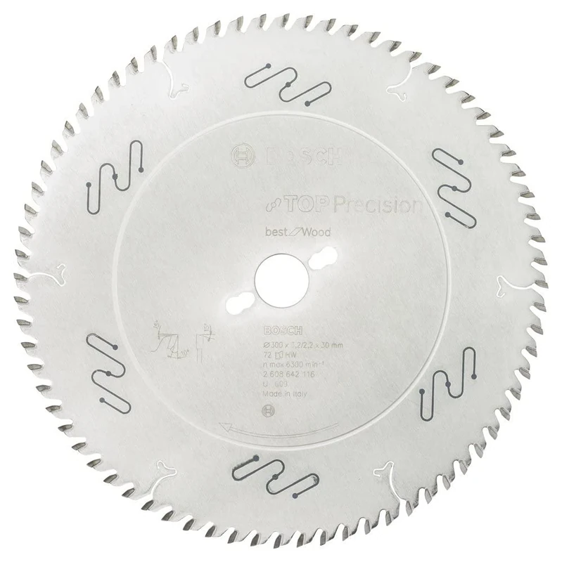 Bosch 2608642116 BSWOS 72 Tooth Top Precision Circular Saw Blade, 0 V, Silver