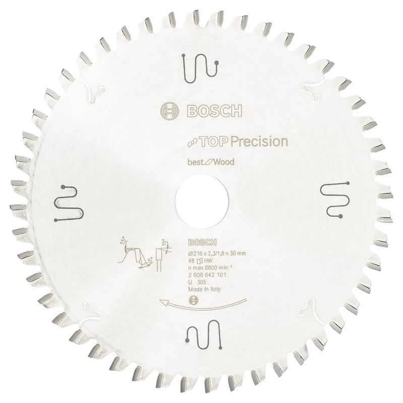 Bosch 2608642101 BSWOB 48 Tooth Top Precision Circular Saw Blade, 0 V, Silver