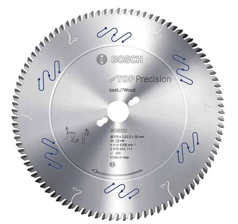 Bosch 2608642125 BSWOS 60 Tooth Top Precision Circular Saw Blade, 0 V, Silver