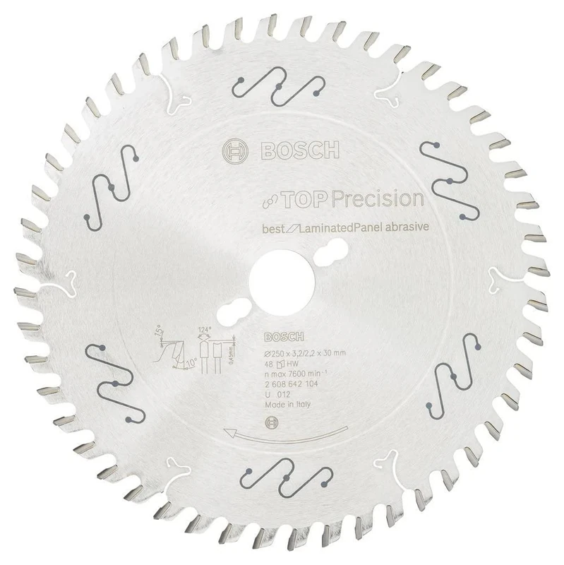 Bosch 2608642104 BSCBS 48 Tooth Top Precision Circular Saw Blade, 0 V, Silver