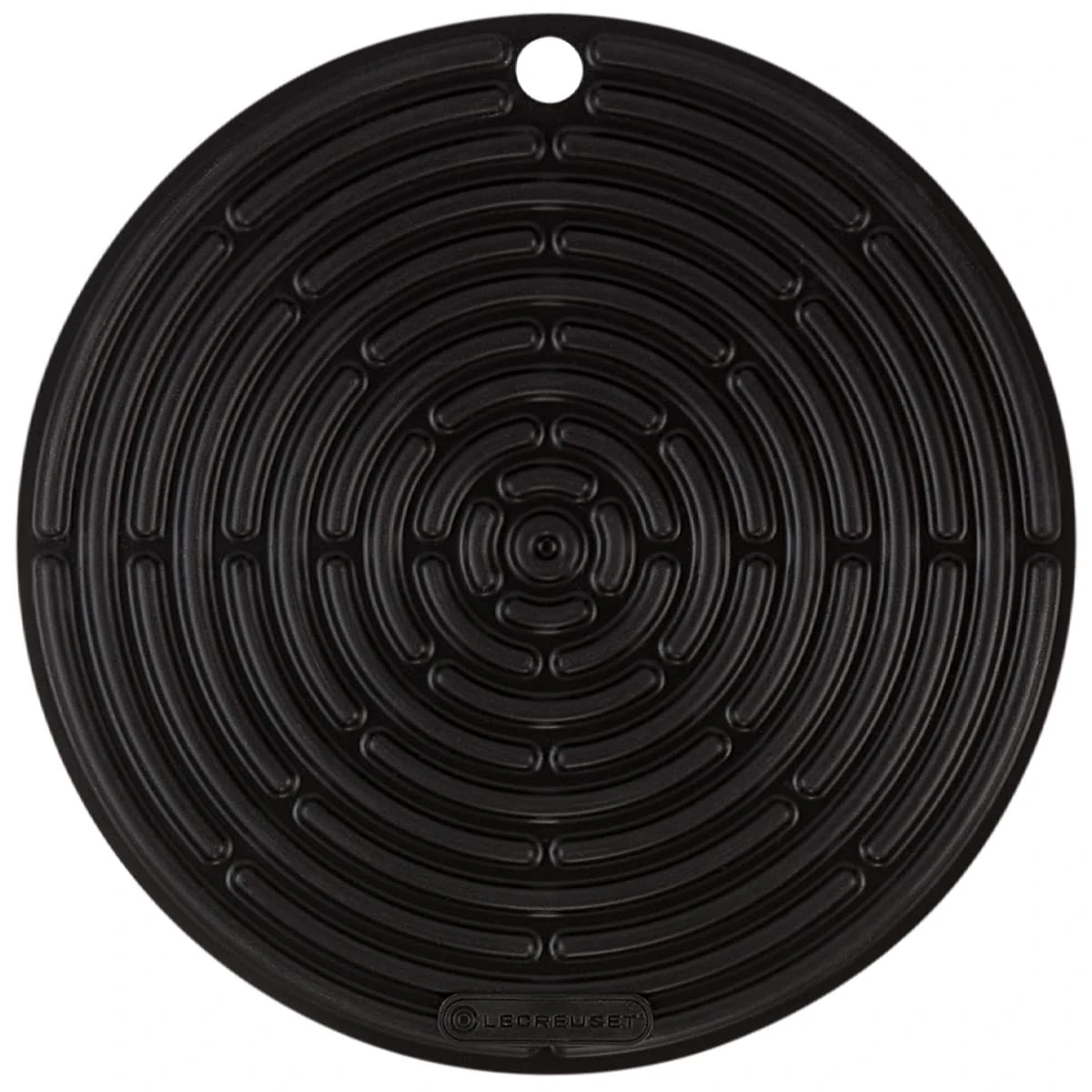 Le Creuset Cool Tool, Pot Holder/Trivet, Silicone, Round, 20 cm, Black, 93000230310200