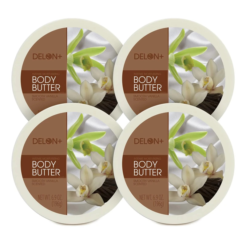 Delon+ Delon Intense Moisturizing Smooth Vanilla Body Butter 6.9 Oz (4-Pack)