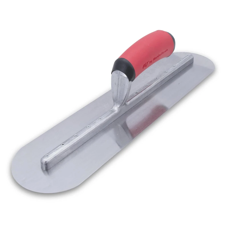 MARSHALLTOWN QLT Fully Rounded Concrete Finishing Trowel, 18 x 4 Inch, Soft Grip Handle, Made in The USA, FTFR375R