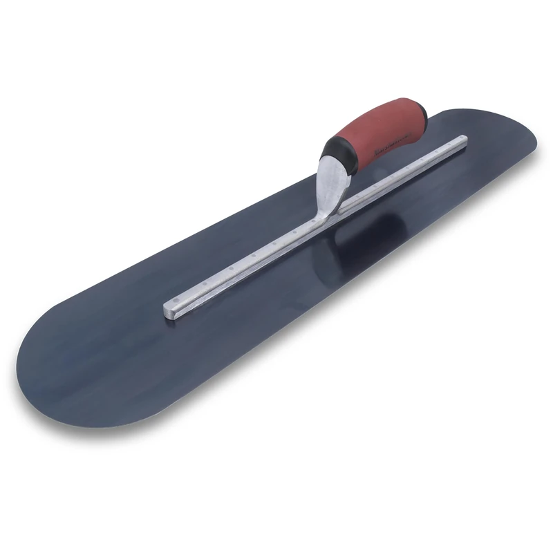 MARSHALLTOWN The Premier Line MS225BRD 22-Inch by 5-Inch Blue Steel Finishing Trowel Fully Rounded with Curved DuraSoft Handle