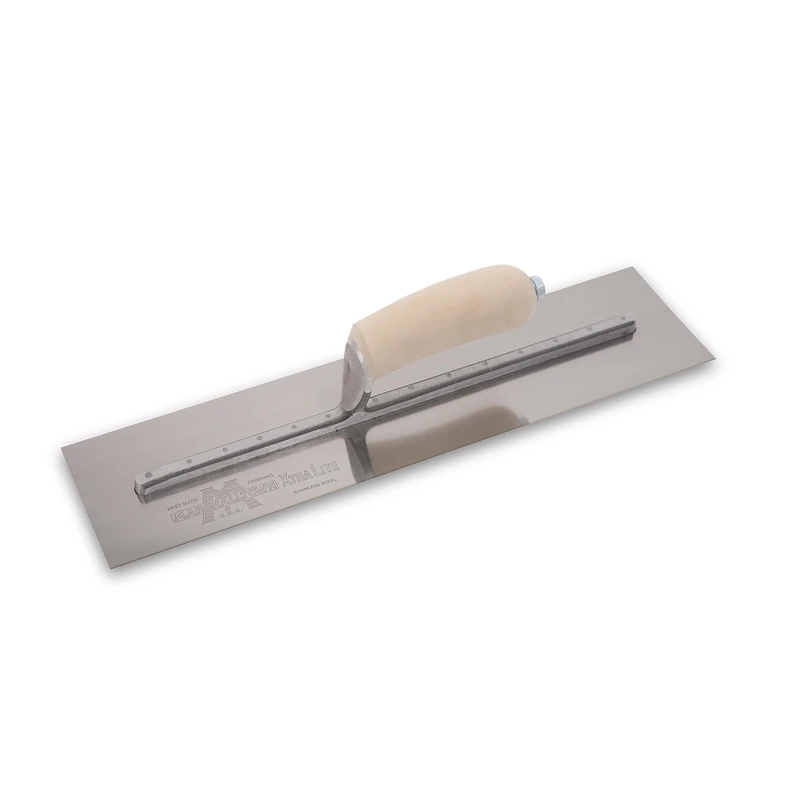 MARSHALLTOWN The Premier Line MXS205SS 20-Inch by 5-Inch Bright Stainless Steel Finishing Trowel with Wooden Handle