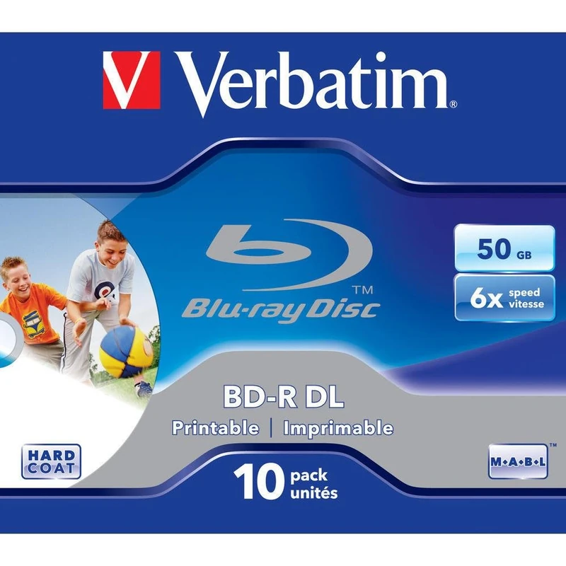 Verbatim 43736 BD-R DL 50GB 6x Printable - 10 Pack Jewel Case