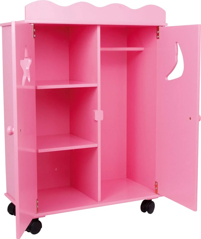 small foot 2880 doll wardrope, doll furniture made of wood, can be slid on wheels, from 3 years on