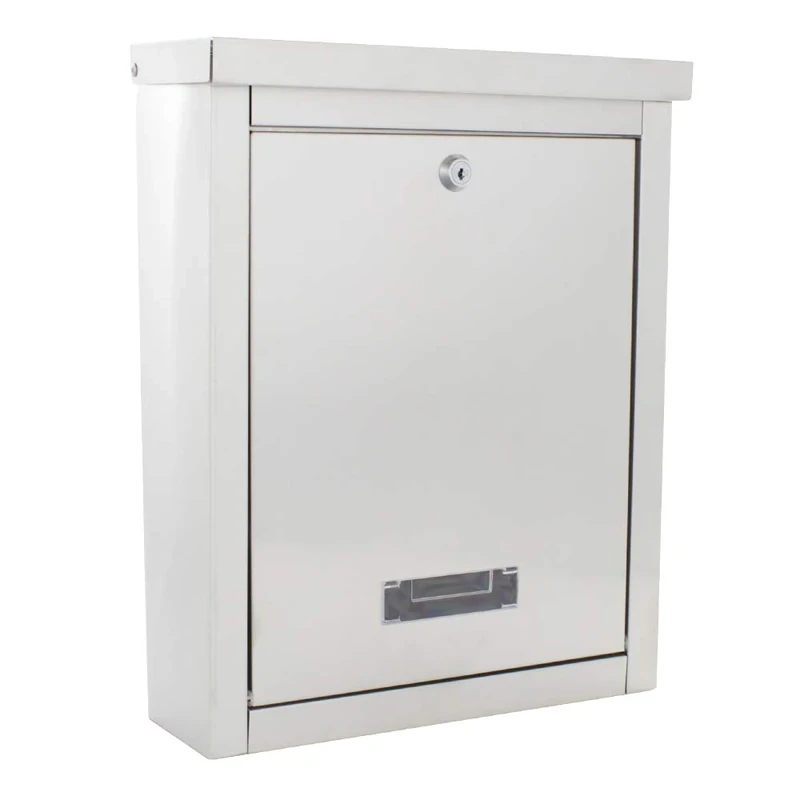 Rottner 5068 Brighton Stainless Steel Top Loading Steel Post Box, inox, medium