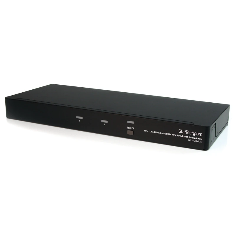 StarTech.com 2-Port Quad Monitor Dual-Link DVI USB KVM Switch with Audio & Hub (SV231QDVIUA)