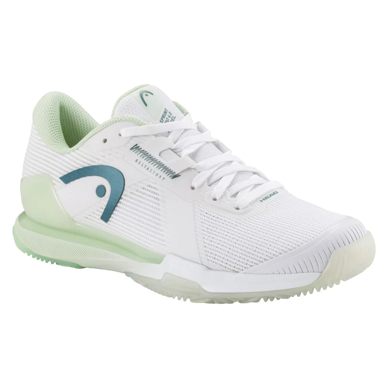 HEAD Women's Sprint Pro 4.0 Padel Women's Padel Shoes, White/Light Green, EU 43