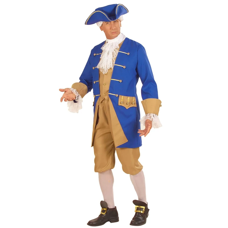 Mens Colonial Man Blue/Beige Costume Small UK 38/40" for Vicar Priest Church Fancy Dress