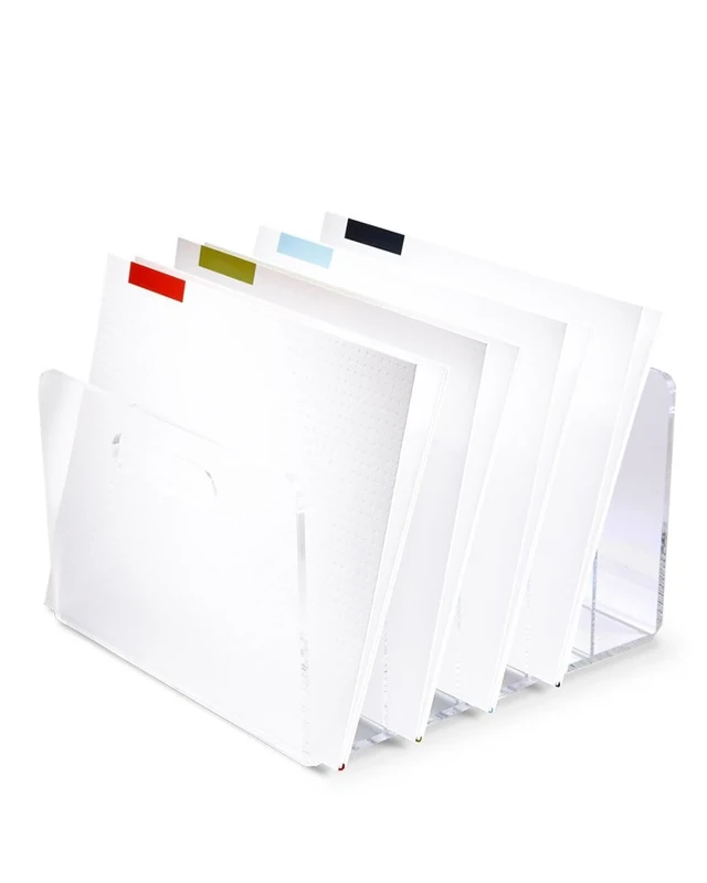 RUSSELL+HAZEL Acrylic File Sorter, Desktop File Collator for Office, Closet or Home, Clear Acrylic, 10" x 11.5" x 6.5", 5 Slots, (30790)