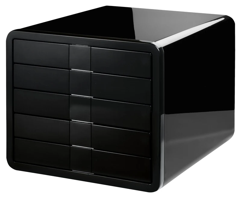 HAN 1551-13, i-Box Drawer Set. Innovative drawer set in premium quality honoured with Design Prizes. With 5 closed drawers, black