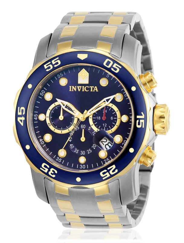 Invicta Pro Diver - SCUBA 0077 Men's Watch - Waterproof - Analogue - Quartz Movement - stainless steel with blue dial - 48mm